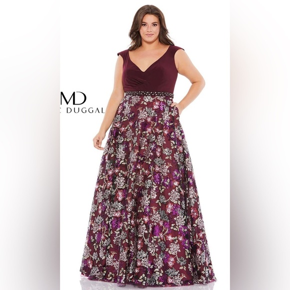 Mac Duggal Dresses & Skirts - Mac Duggal 67764 NWT Floral Skirt A-line Dress